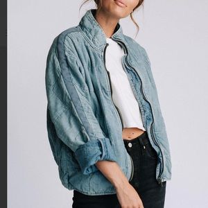 Free People Dolman Quilted Denim Jacket Small